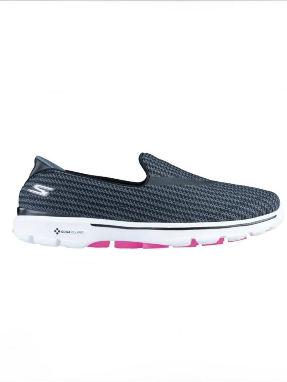 Skechers GOwalk 3 Black Knit Slip‑On Walking Shoes W 8.5